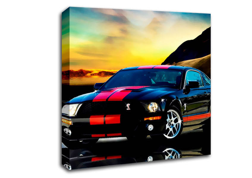 Picture of Shelby Mustang Red Stripes Square Canvas Wall Art