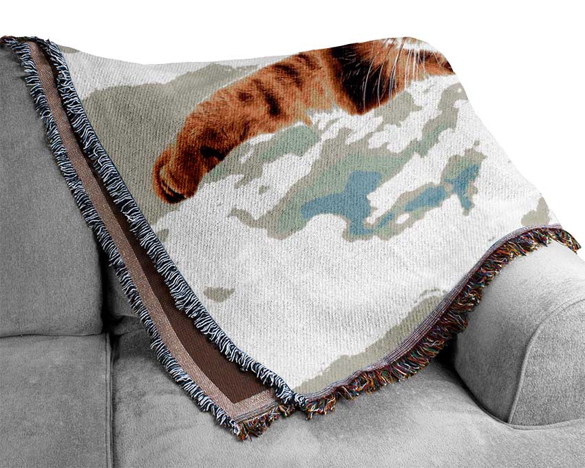 I Believe I Can Fly Cat Woven Blanket