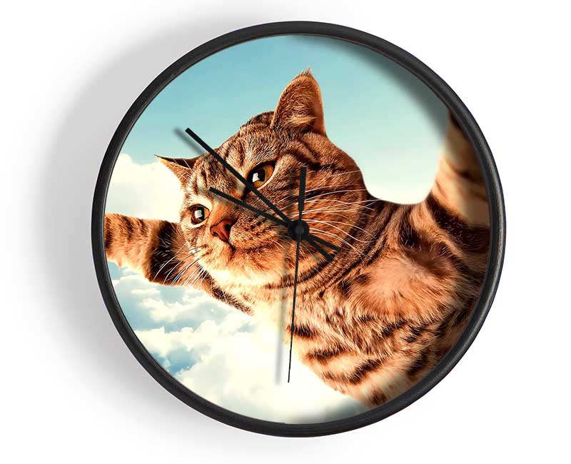 I Believe I Can Fly Cat Clock - Wallart-Direct UK