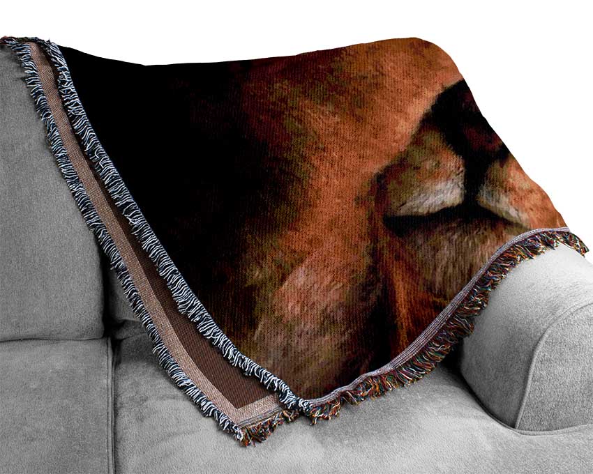 I Hate Mondays Lion Woven Blanket