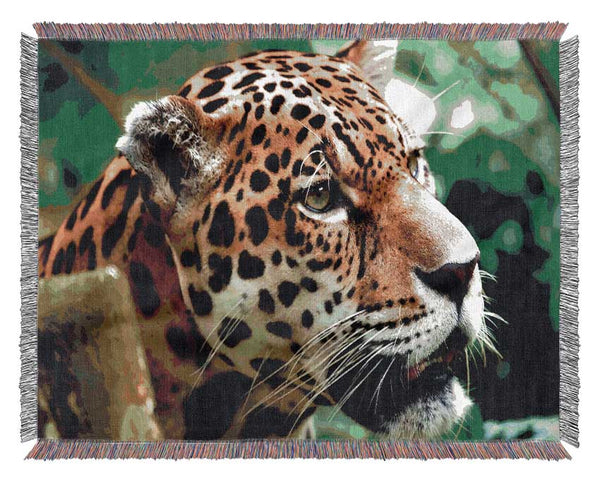 Jaguar The Big Cat Woven Blanket