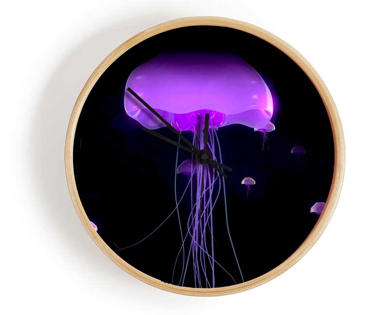 Jellyfish Lights Up The Ocean Clock - Wallart-Direct UK