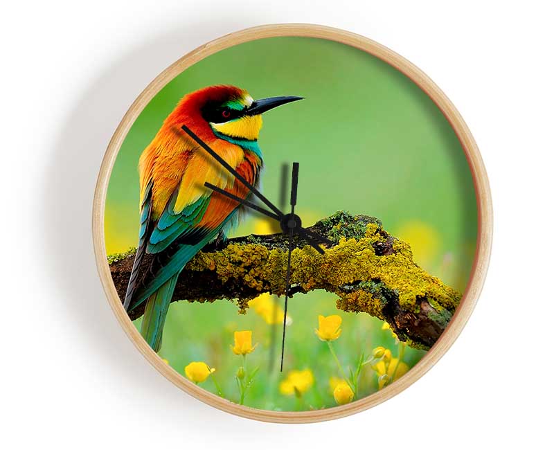 Kingfisher Wild Flowers Clock - Wallart-Direct UK