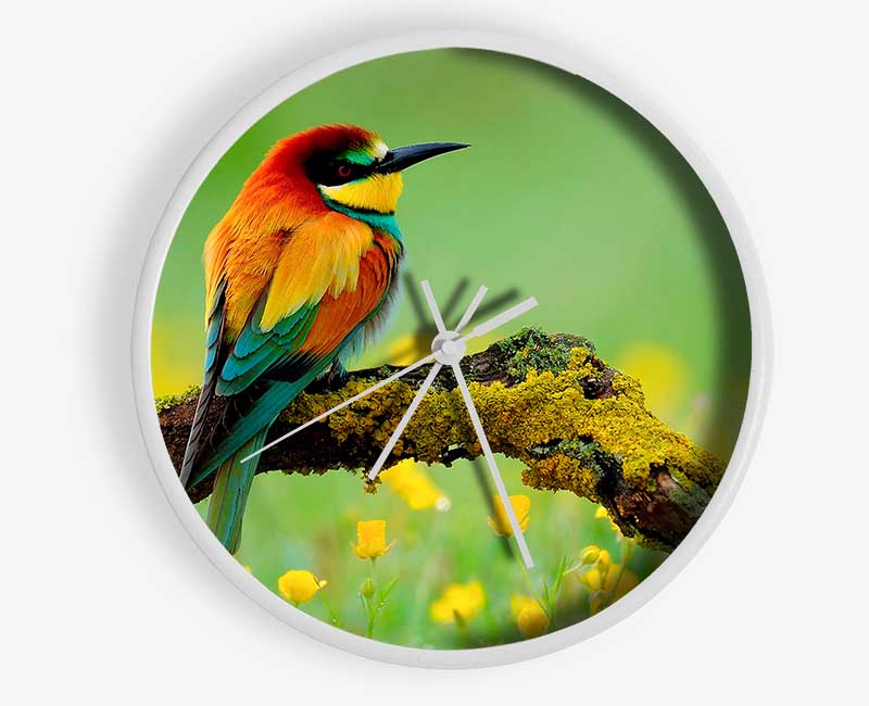 Kingfisher Wild Flowers Clock - Wallart-Direct UK