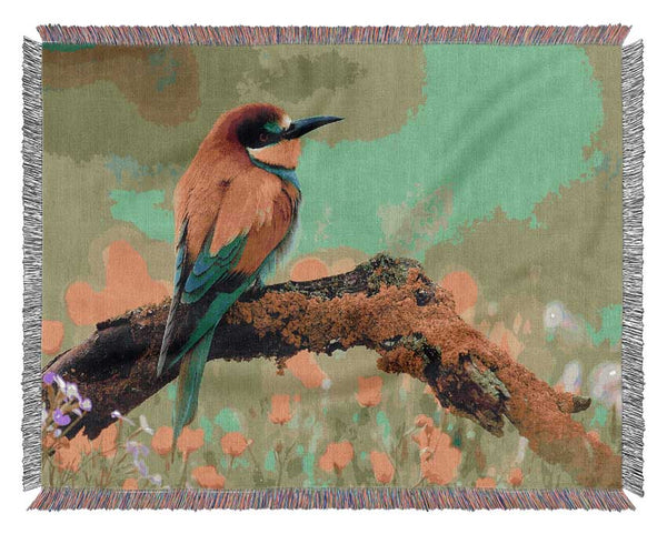 Kingfisher Wild Flowers Woven Blanket