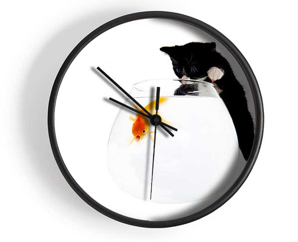 Kitten Fish Bowl Clock - Wallart-Direct UK