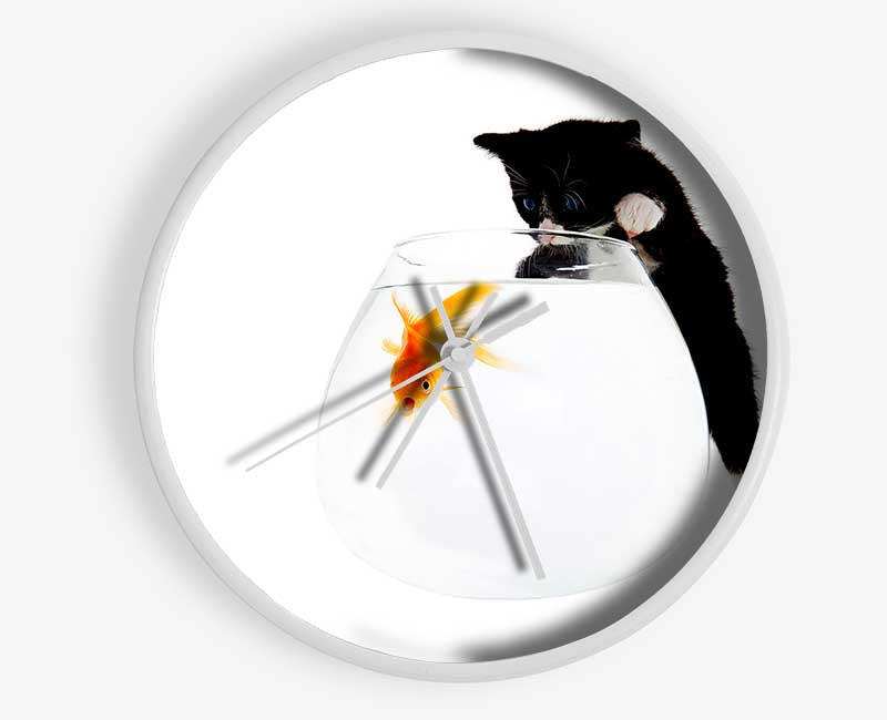 Kitten Fish Bowl Clock - Wallart-Direct UK