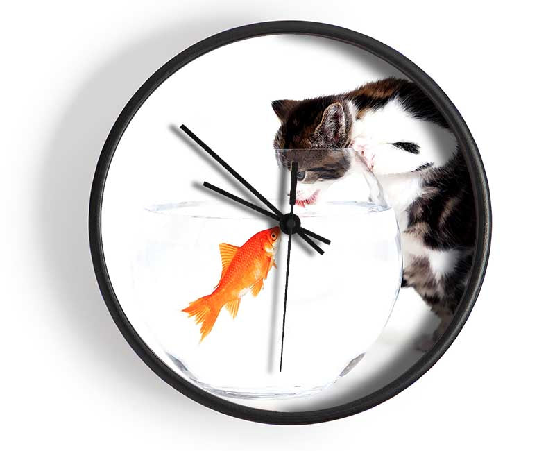 Kitten VS Fish Clock - Wallart-Direct UK