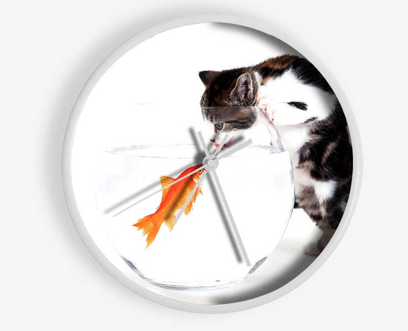 Kitten VS Fish Clock - Wallart-Direct UK