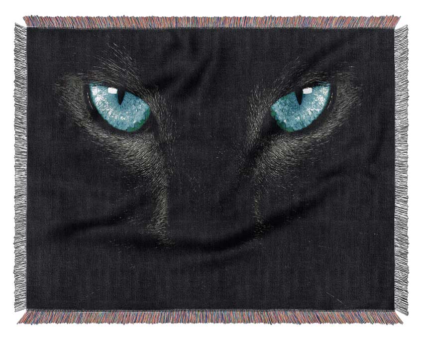 Blue Eyes Cat Woven Blanket