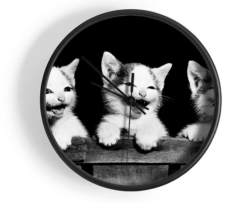 Laughing Kittens Clock - Wallart-Direct UK