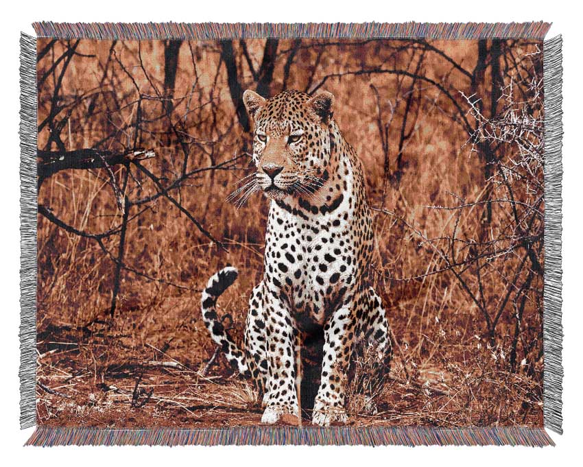 Leopard Hunt Woven Blanket