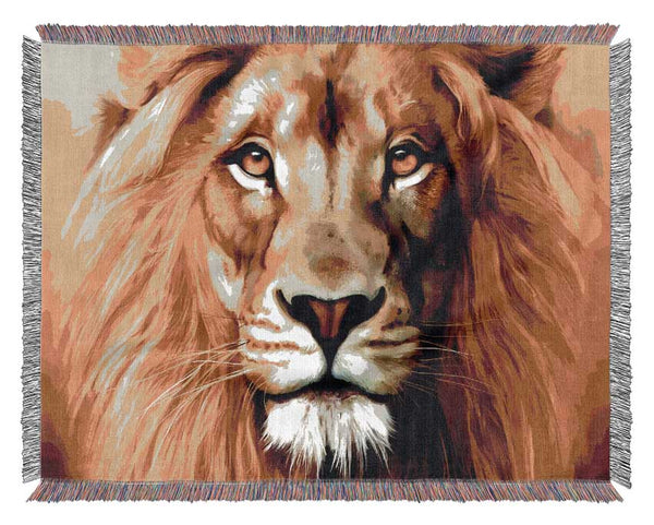 Lion Head Woven Blanket