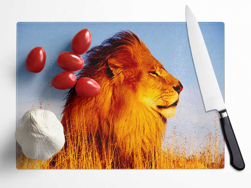 Lion On Watch Glass Chopping Board