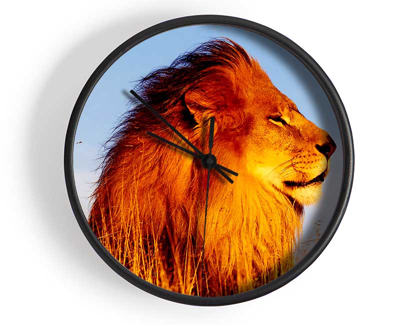 Lion On Watch Clock - Wallart-Direct UK