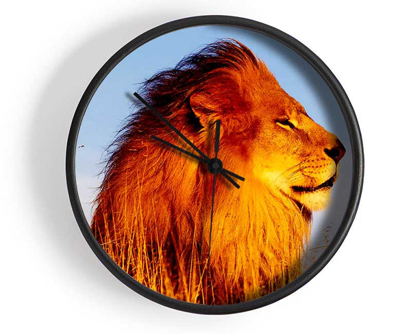 Lion On Watch Clock - Wallart-Direct UK