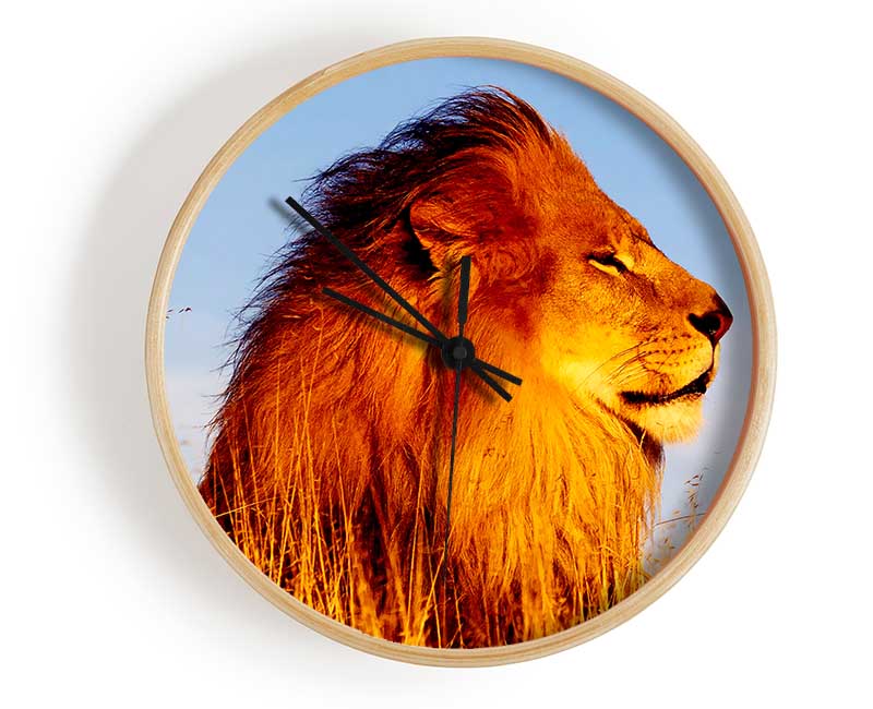 Lion On Watch Clock - Wallart-Direct UK