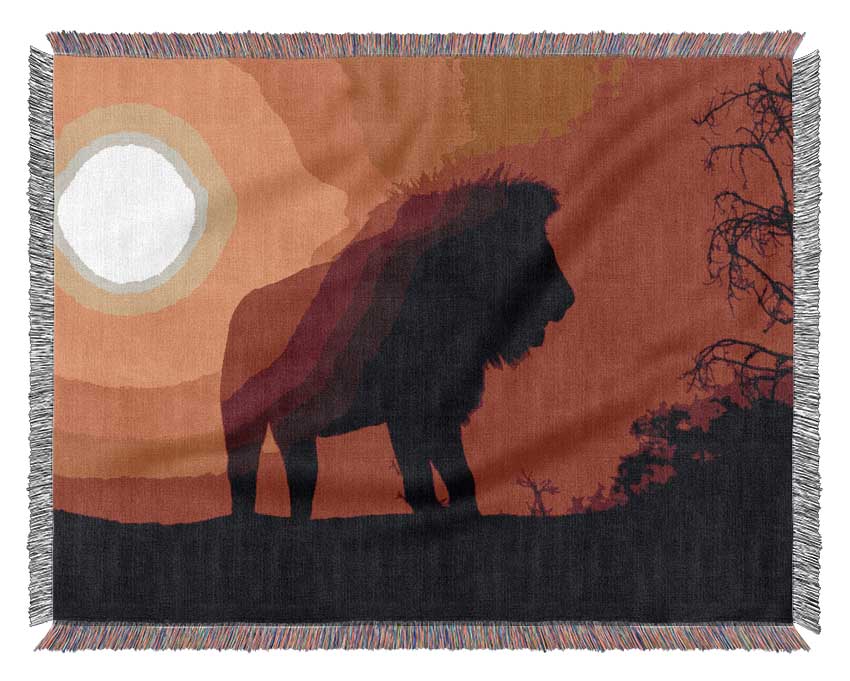 Lion Sunset Woven Blanket