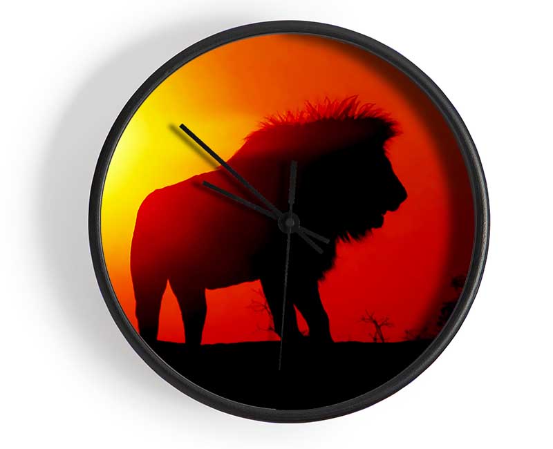 Lion Sunset Clock - Wallart-Direct UK