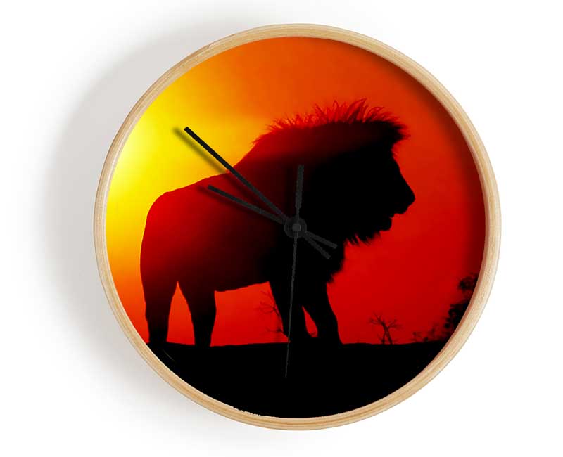 Lion Sunset Clock - Wallart-Direct UK