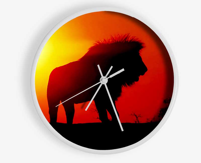 Lion Sunset Clock - Wallart-Direct UK