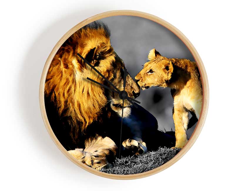 Lions Family Pride Clock - Wallart-Direct UK