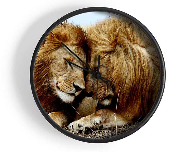 Lions Love Wild Cats Animals Clock - Wallart-Direct UK