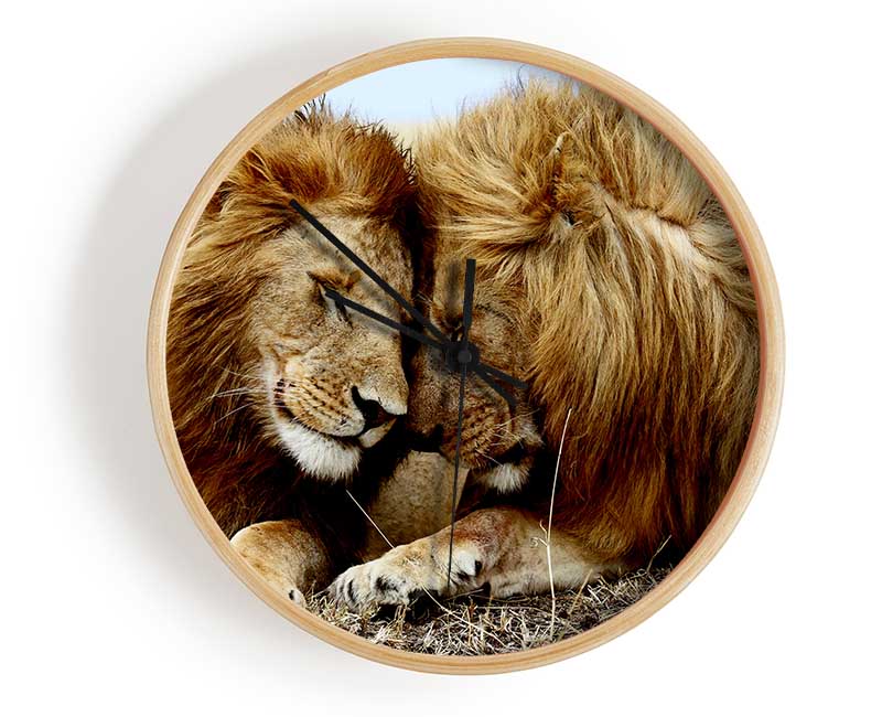 Lions Love Wild Cats Animals Clock - Wallart-Direct UK