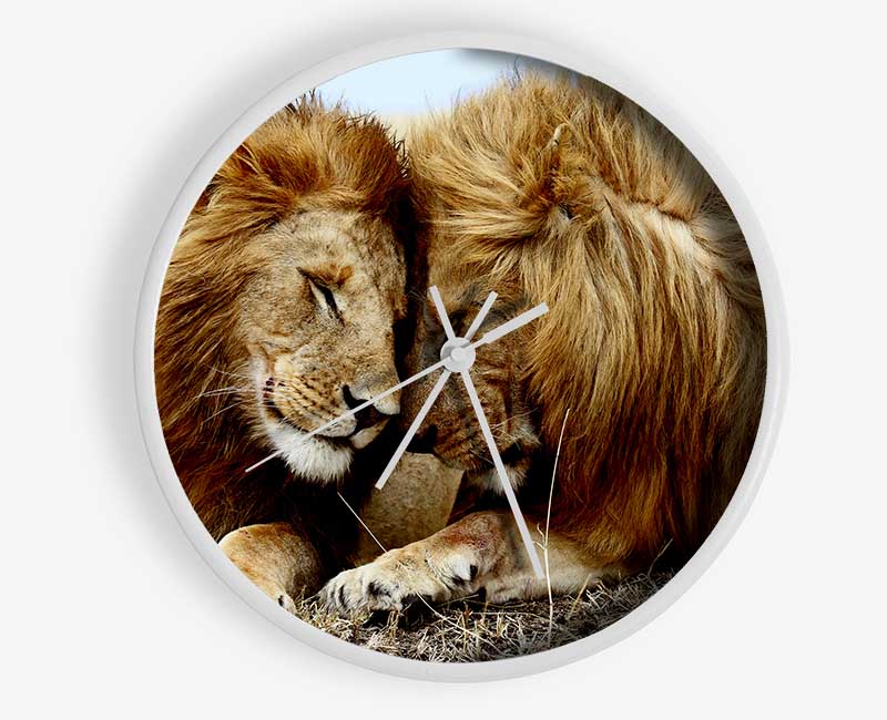 Lions Love Wild Cats Animals Clock - Wallart-Direct UK