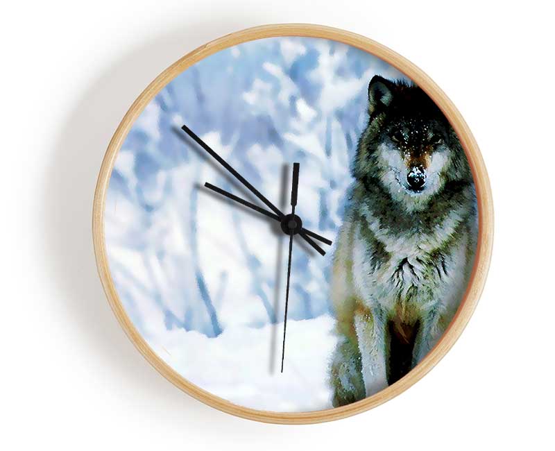 Lonsome Wolf Clock - Wallart-Direct UK