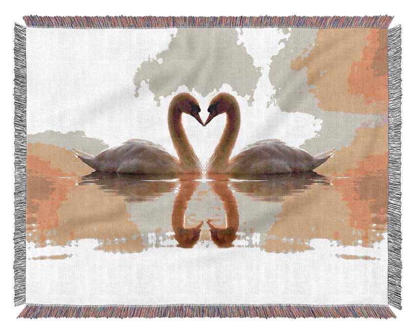 Loving Swans Woven Blanket