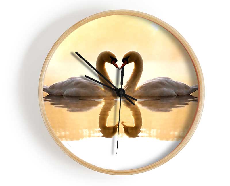 Loving Swans Clock - Wallart-Direct UK