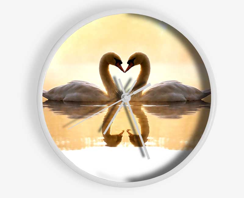 Loving Swans Clock - Wallart-Direct UK