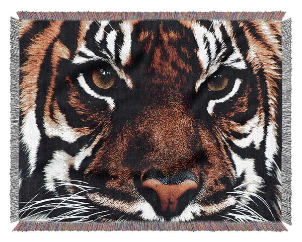 Male Tiger Face Woven Blanket