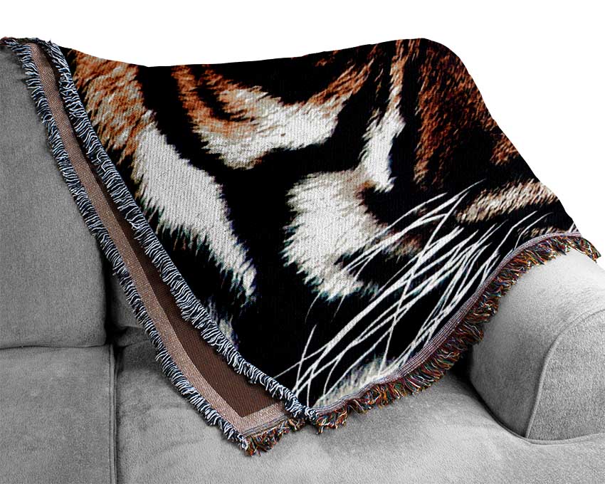 Male Tiger Face Woven Blanket