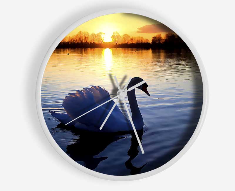 Lonely Swan Clock - Wallart-Direct UK