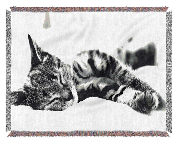 Nap Time Cat Woven Blanket