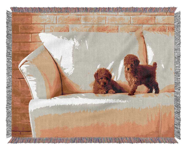 Naughty Puppy Fun Woven Blanket