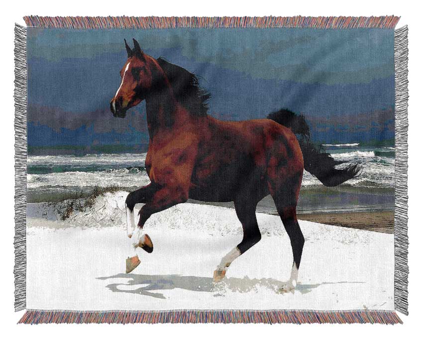 Ocean Horse Beauty Woven Blanket