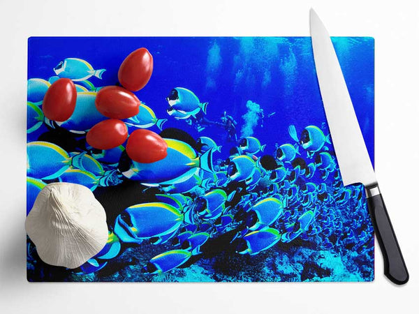 Ocean Fun Glass Chopping Board