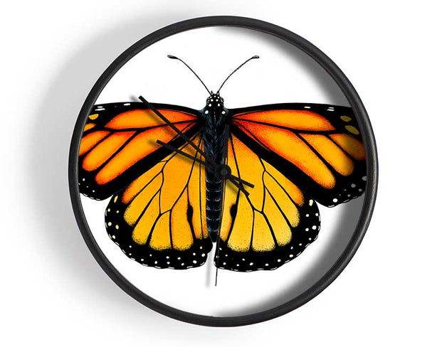 Orange Butterfly Wings Clock - Wallart-Direct UK