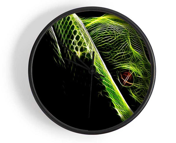 Green Blaze Snake Clock - Wallart-Direct UK