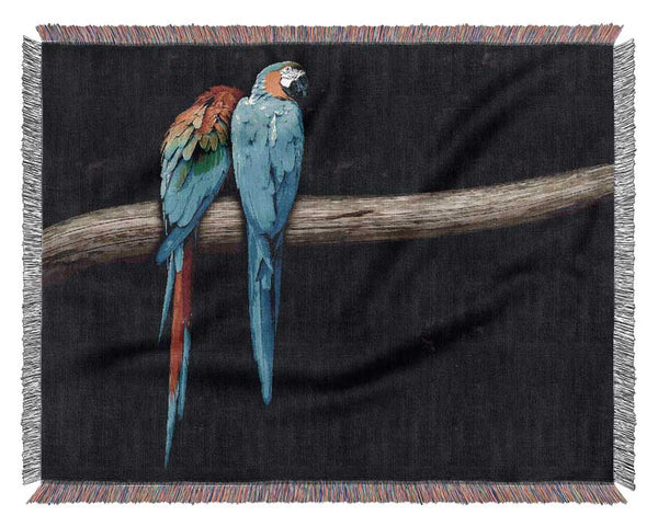 Pair Of Parrots Woven Blanket