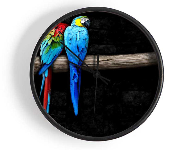 Pair Of Parrots Clock - Wallart-Direct UK