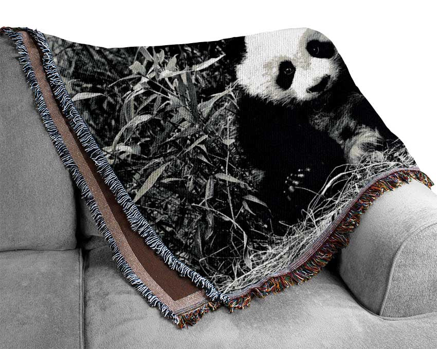 Panda Mother And Baby Woven Blanket