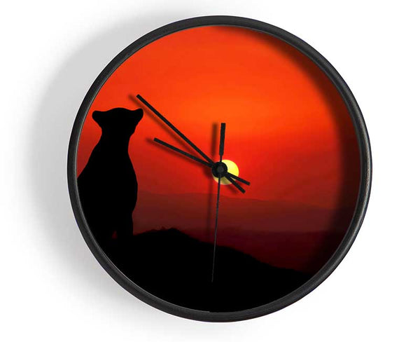 Panther Sunset Clock - Wallart-Direct UK