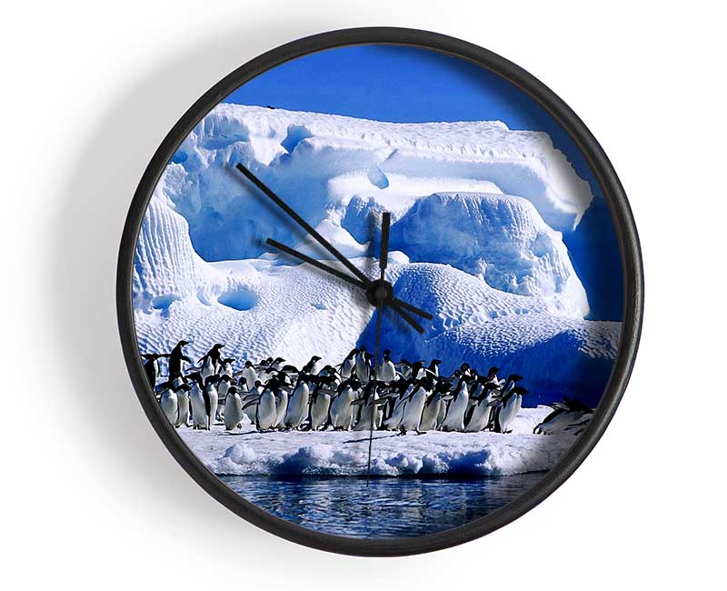 Penguins First Dive Clock - Wallart-Direct UK