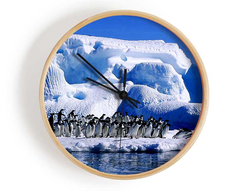 Penguins First Dive Clock - Wallart-Direct UK