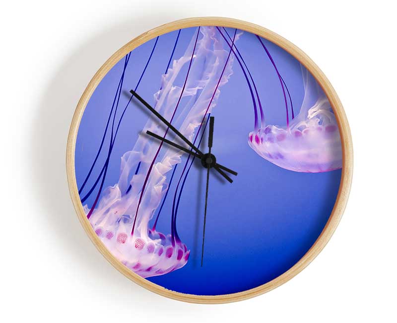 Pink Jellyfish Clock - Wallart-Direct UK