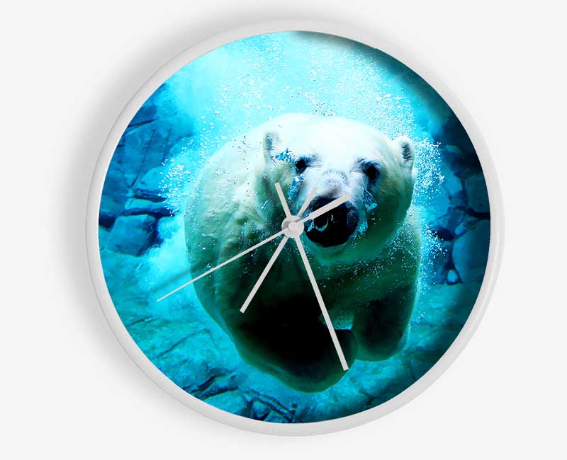 Polar Bear Ocean Clock - Wallart-Direct UK